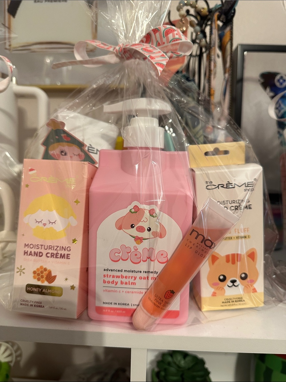 Crème Kids Strawberry Oat Body Balm & Hand Crème Set - Pink (7 pcs)